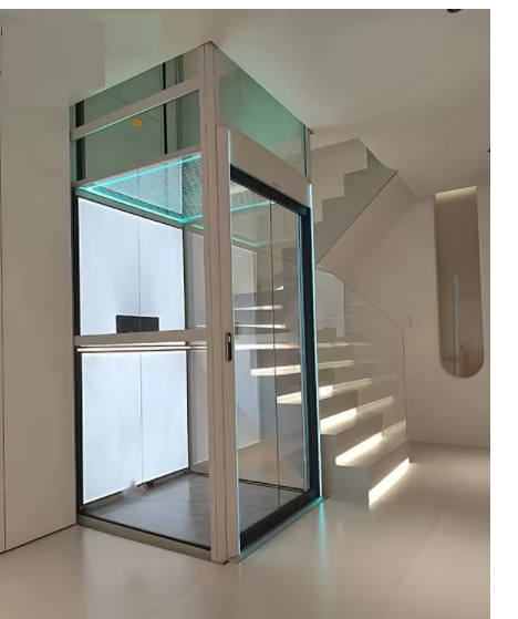 Elevator 1100 Residential Villa Elevators Stainless Steel Pneumatic Gearless for 2 Stories